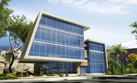 <div style=color:#000>Location:Ain Al-sokhna
               Year:2010
             Status:
Completed</div>
<div>Egymec office building is located in a very dramatic site close to the red sea mountains and is a part of a larger industrial complex owned by a drilling machinery manufacturer. The company headquarters building establishes a dialogue with its surrounding mountainous desert context with its rough stone monolithic massing which was heavily inspired by its surrounding context. Externally, the 2 storey mass cracks creating the front approach, central foyer, and defining the main staircase. A continuous dialogue is created between the two sides of the building bridged by a continuous glass screen that embraces the unique view. One of the masses was envisioned to exaggerate the floating effect by utilizing the cantilevering stone volume (heaviness) supported on a glass wall (void). This contradiction was meant to grasp attention by questioning the structural and volumetric logic of the building. Structurally, this was achieved by using concrete columns detached from the skin, yet allowing for the large cantilever in the first floor. A composite light wall of steel structure and stone cladding was then used for the rotated wall. Internally, the building houses a number of office spaces and meeting rooms to support the production facility. The entrance foyer with its strip windows, which represent the layering effect of stone and voids in nature, creates an inviting and unique experience for visitors while maintaining thermal and sunlight comfort levels.</div>
