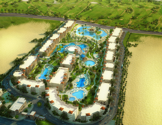 
<div style=color:#000>Location:Sahl Hashish, Hurghada
               Year:2007
               Status:Under-construction</div>
Al-Saraya Resort Sahl Hashish is one of the most distinguished tourist resorts in the new Sahl Hashish area located at Egypt’s Red Sea coast. The project  consists of 300 residential units over an area of approx. 90,000 m2. The central green areas and recreational facilities contain a unique artificial lake, swimming pools, sun bathing decks among others. The resort also contains a luxury hotel,  administration and service buildings. The design uses the existing topography of the site to maximize the number of residential units and utilizes the open view towards the neighboring golf course and sea coast.